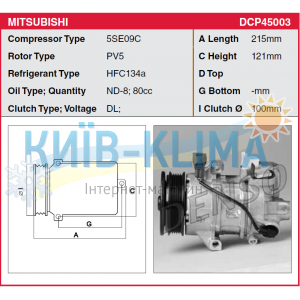 COMP0747 Компресор кондиціонера DENSO 5SE09C